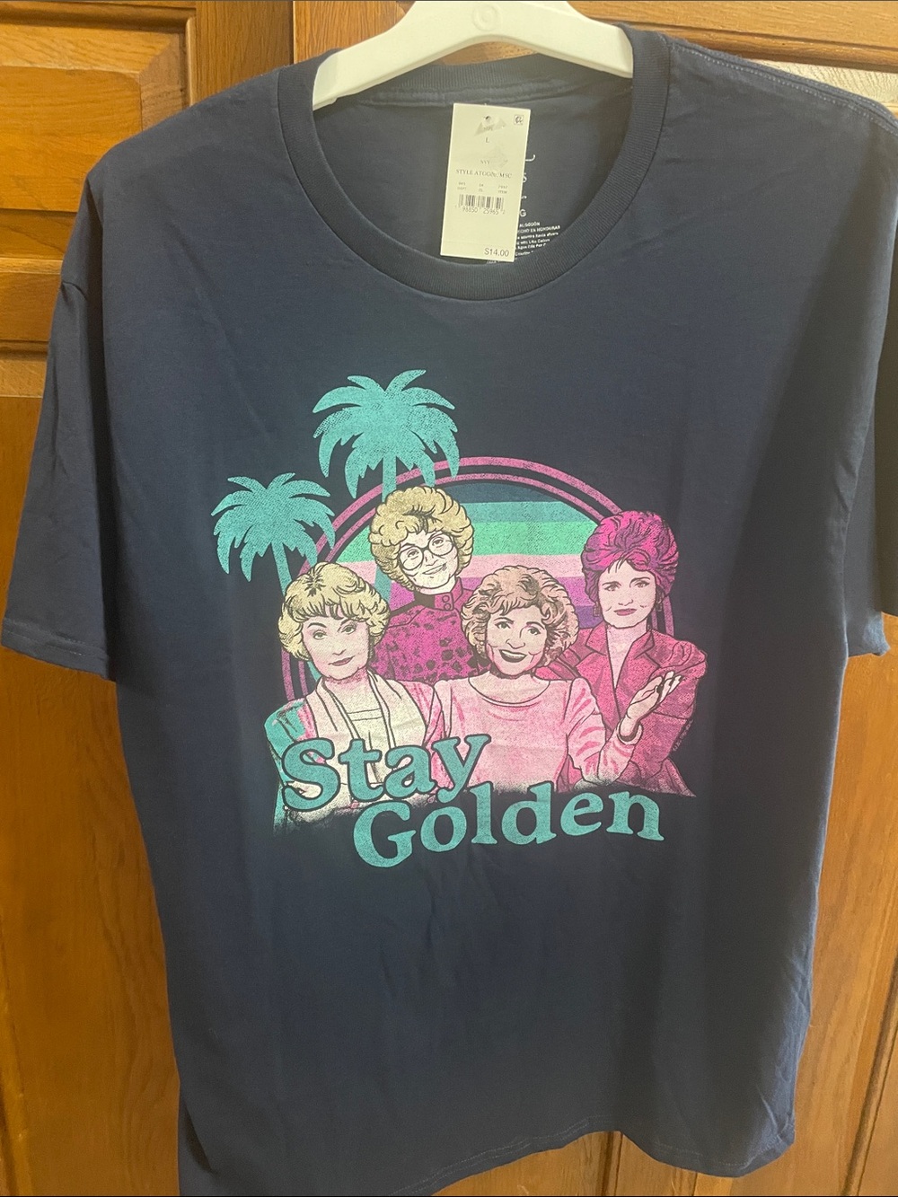 Stay Golden Graphic Tee - Navy NWT Sz. L short sleeve